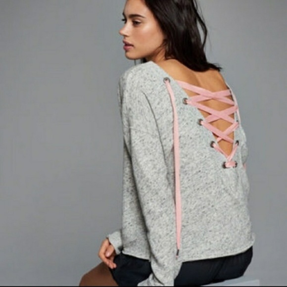 Abercrombie & Fitch Sweaters - Abercrombie and Fitch Lace-up back Sweatshirt M